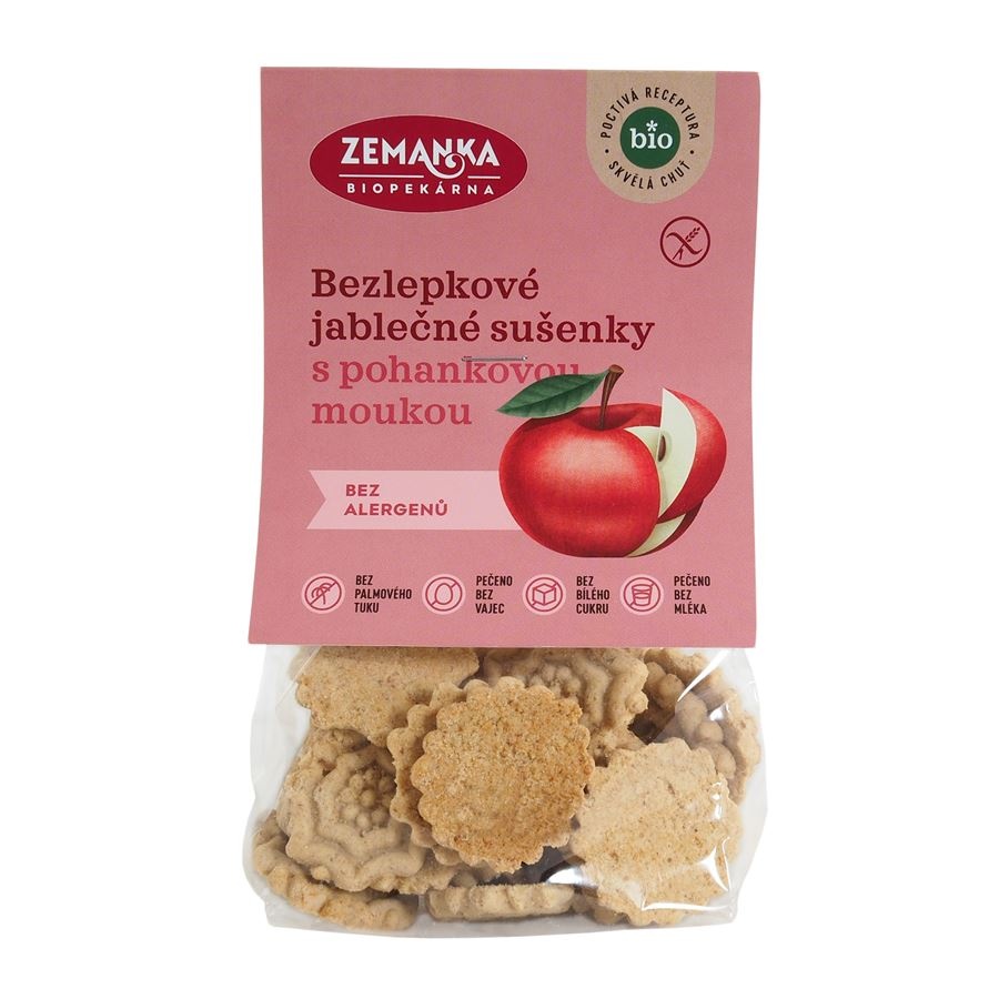 BIO bezlepkové pohankovo jablečné sušenky 100 g Biopekárna Zemanka